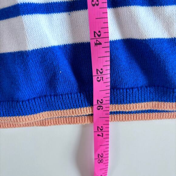 Talbots Women's XL Crewneck Sweater Blue White Striped Whale - Picture 7 of 9